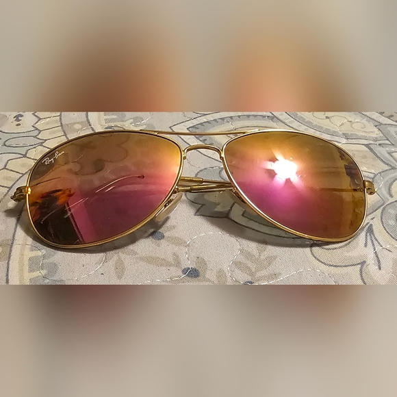 Ray-Ban RB3362 Cockpit Gold & Pink Aviator Sunglasses - Picture 1 of 5
